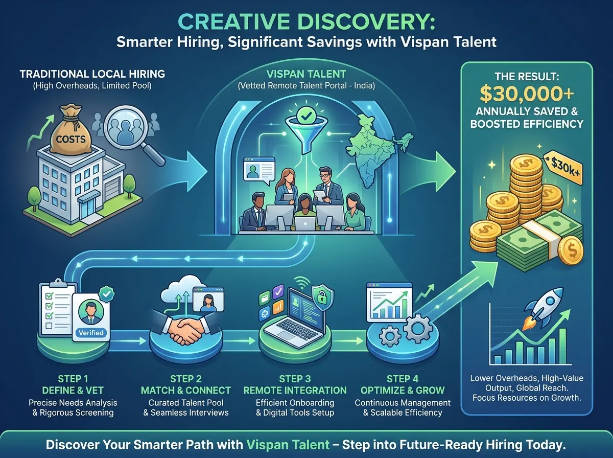 Chart illustrating cost savings with remote talent from India